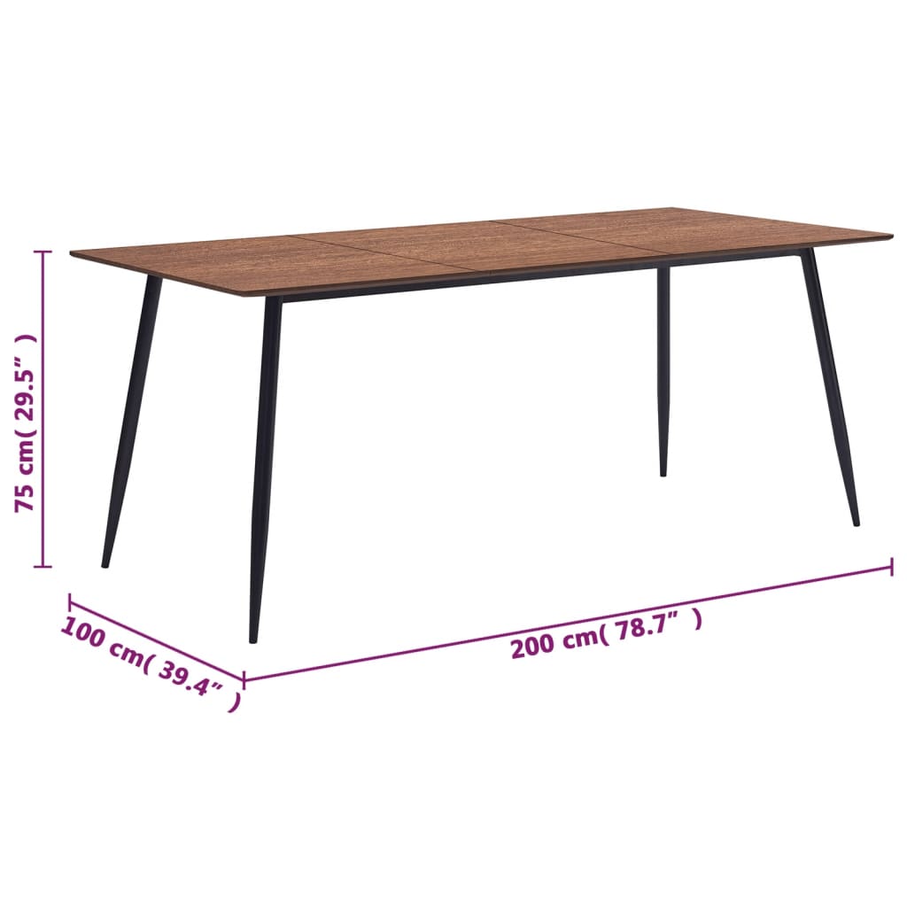 8719883746661_g_en_hd_5 vidaXL Dining Table Brown 200x100x75 cm MDF - Image 6