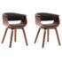 vidaXL Dining Chairs 2 pcs Grey Bent Wood and Fabric - Image 2