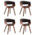 vidaXL Dining Chairs 4 pcs Grey Bent Wood and Fabric - Image 2