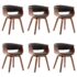 vidaXL Dining Chairs 6 pcs Grey Bent Wood and Fabric - Image 2