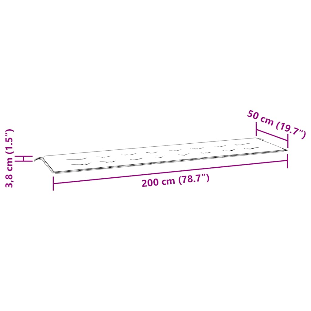 8719883752877_g_en_hd_5 vidaXL Garden Bench Cushion Grey 200x50x4 cm Oxford Fabric - Image 7