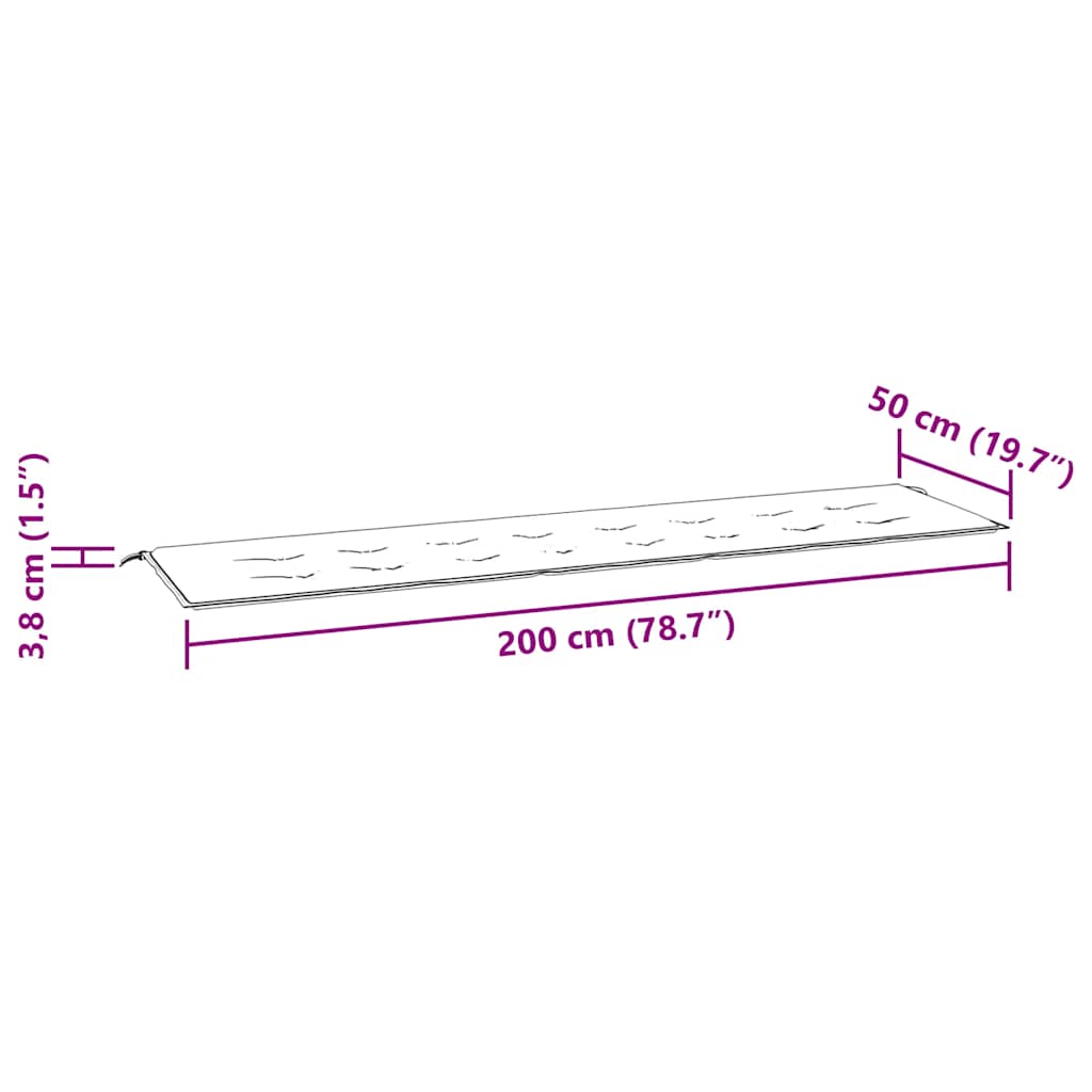 8719883752952_g_en_hd_5 vidaXL Garden Bench Cushion Beige 200x50x4 cm Oxford Fabric - Image 7