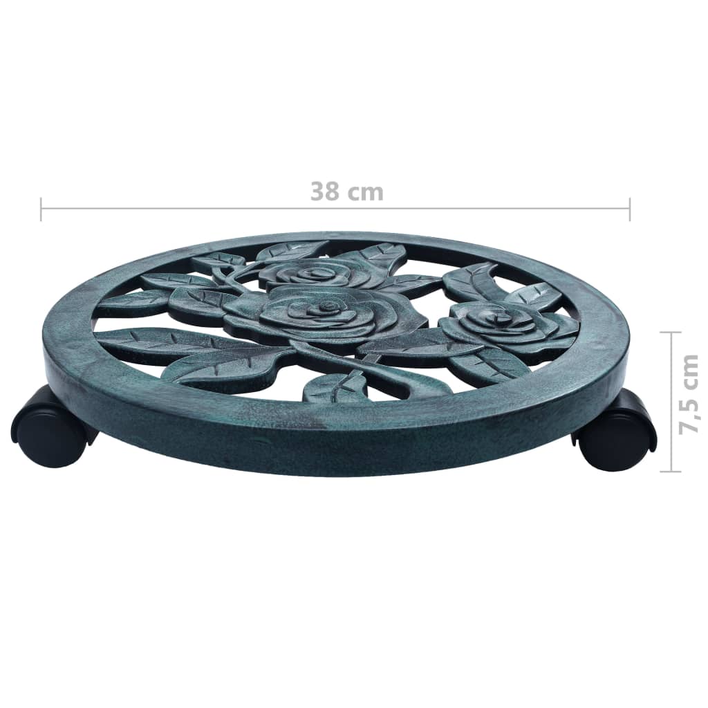 8719883753744_g_en_hd_4 vidaXL Plant Trolleys 6 pcs Green 38 cm Plastic - Image 5