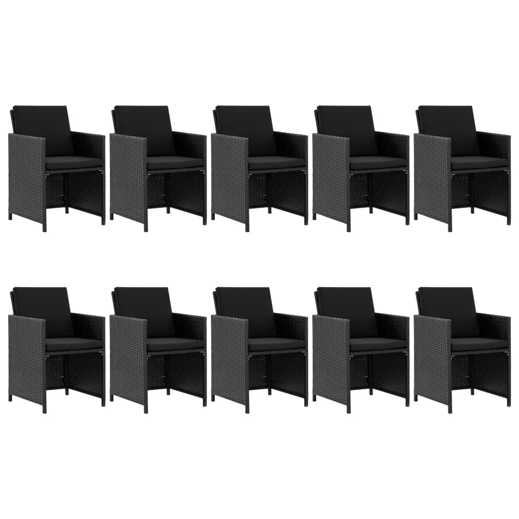 8719883754659_g_en_hd_1 vidaXL 11 Piece Outdoor Dining Set with Cushions Poly Rattan Black - Image 2