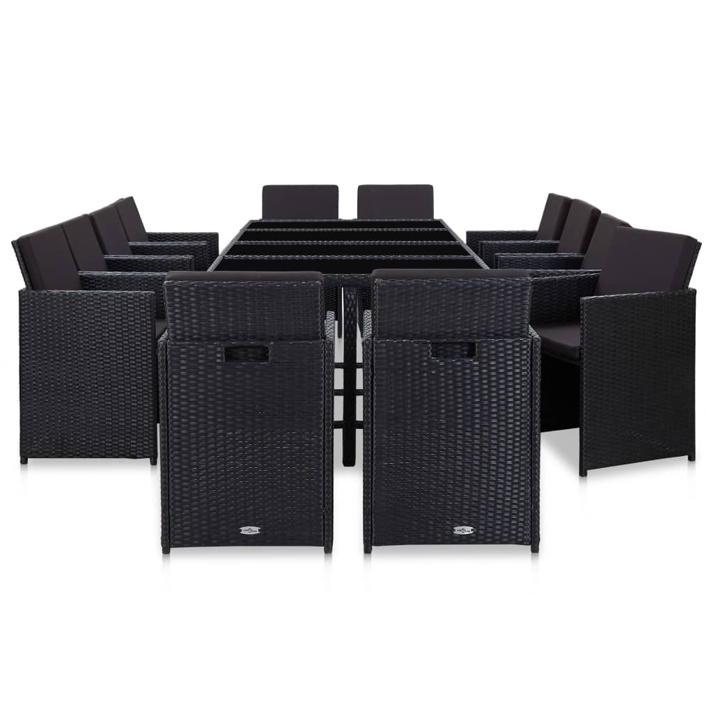 8719883754680_g_en_hd_1 vidaXL 13 Piece Outdoor Dining Set with Cushions Poly Rattan Black - Image 2