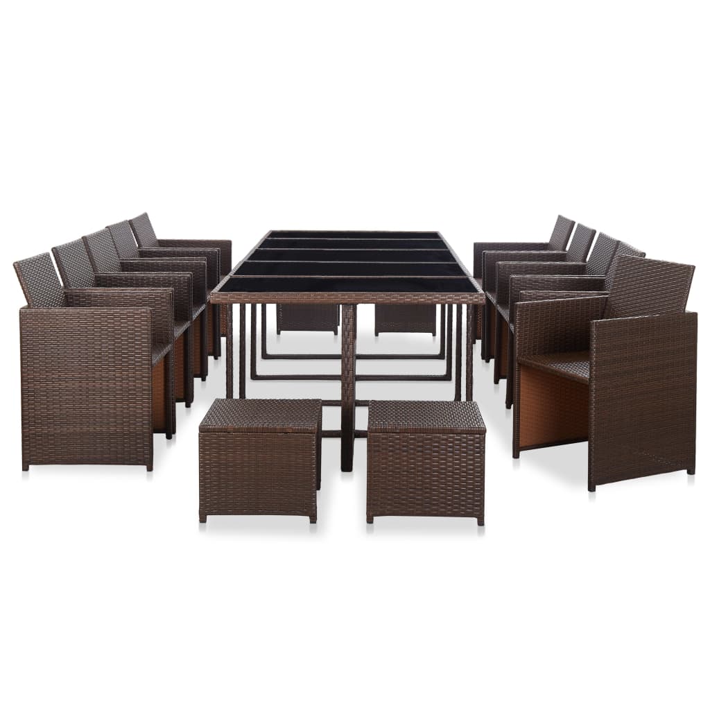8719883755076_g_en_hd_2 vidaXL 15 Piece Outdoor Dining Set with Cushions Poly Rattan Brown - Image 3