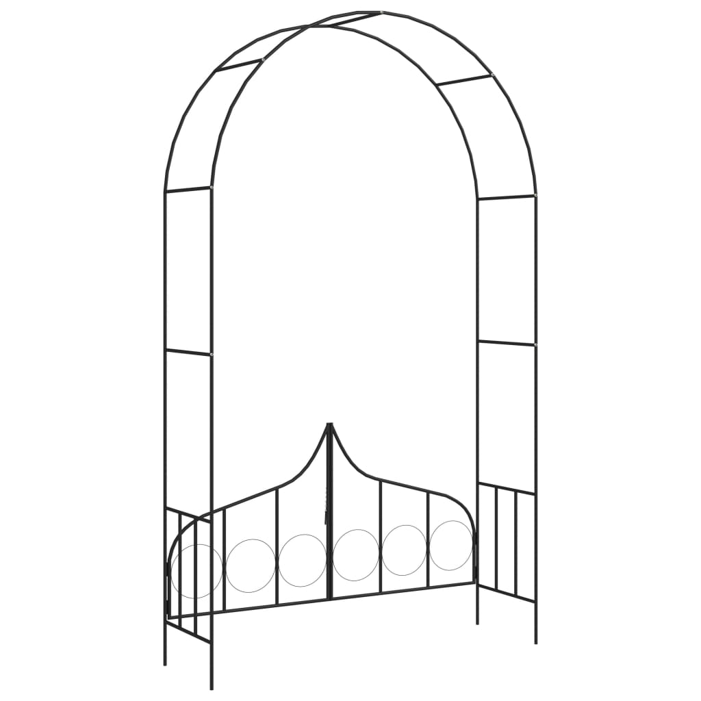 8719883757346_g_en_hd_3 vidaXL Garden Arch with Gate Black 138x40x238 cm Iron - Image 4