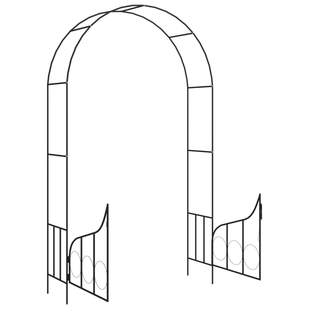 8719883757346_g_en_hd_4 vidaXL Garden Arch with Gate Black 138x40x238 cm Iron - Image 5