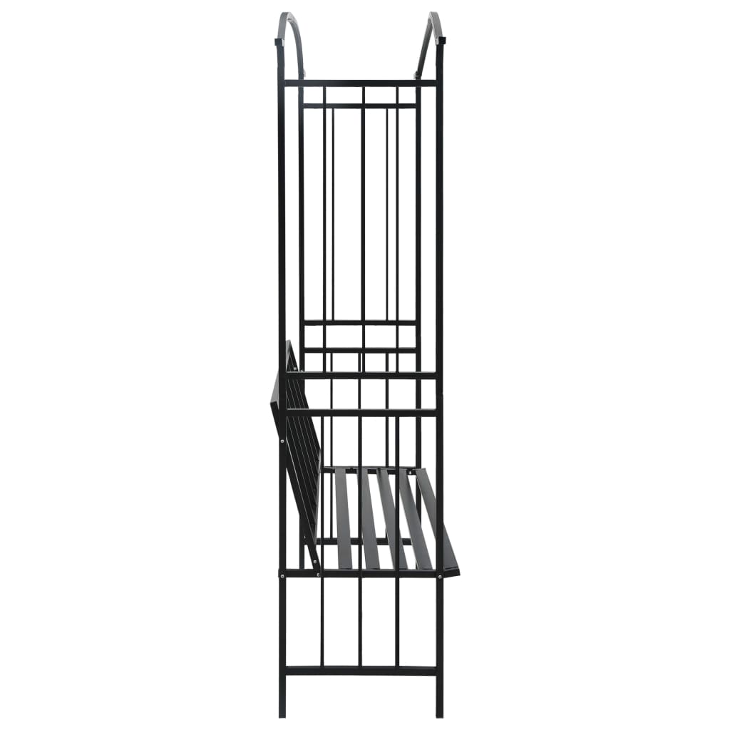8719883757353_g_en_hd_2 vidaXL Garden Arch with Bench Black 128x50x207 cm Iron - Image 3