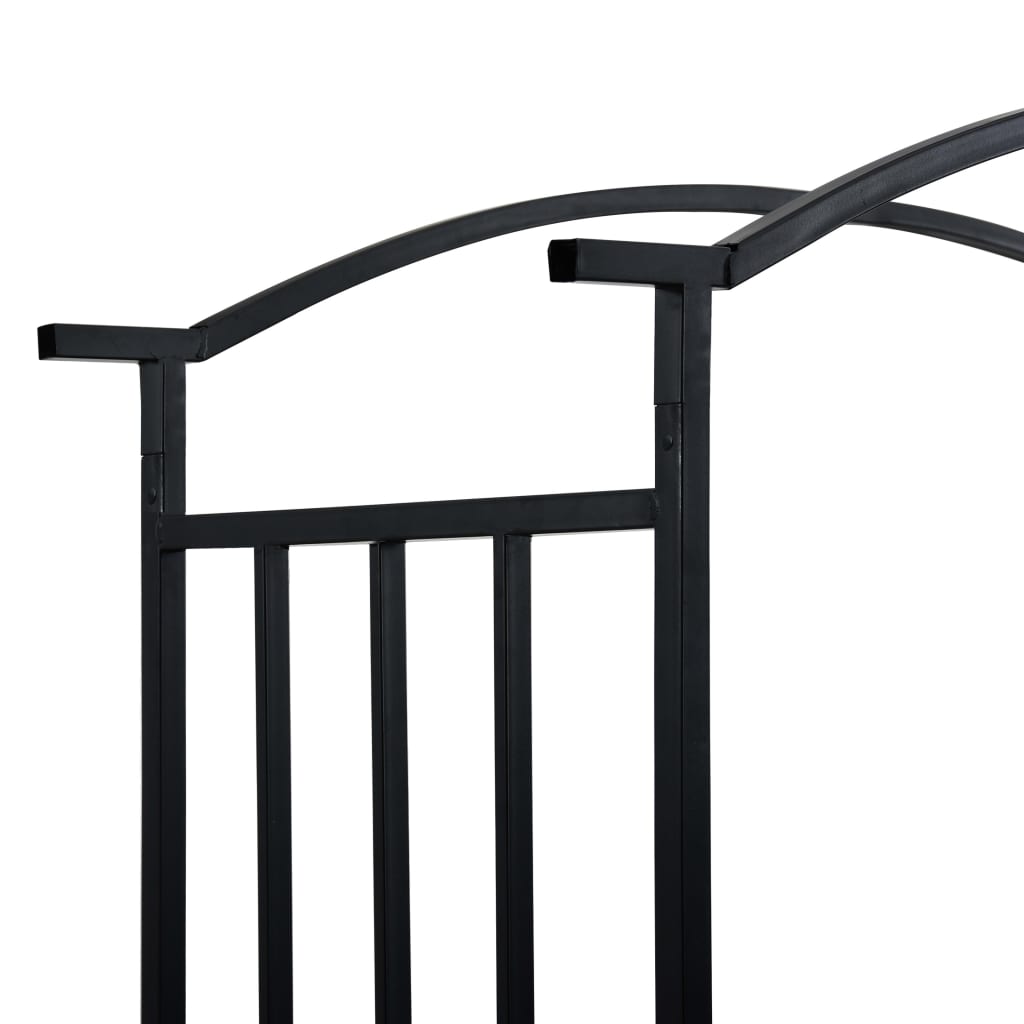 8719883757353_g_en_hd_4 vidaXL Garden Arch with Bench Black 128x50x207 cm Iron - Image 5