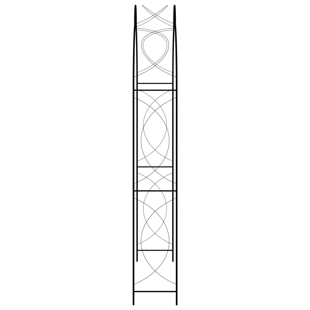 8719883757377_g_en_hd_2 vidaXL Garden Arch Black 150x34x240 cm Iron - Image 3
