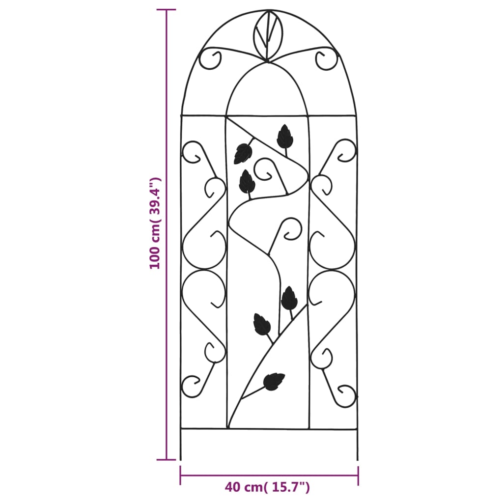 8719883757414_g_en_hd_4 vidaXL Plant Climbing Racks 3 pcs Black 40x100 cm Iron - Image 5