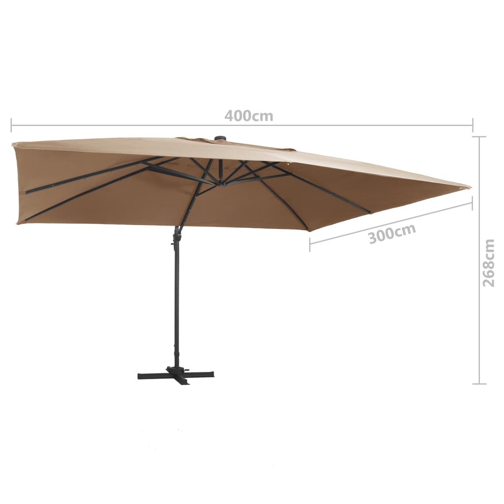 8719883759081_g_en_hd_8 vidaXL Cantilever Garden Parasol with LED Lights and Aluminium Pole 400x300 cm Taupe - Image 9