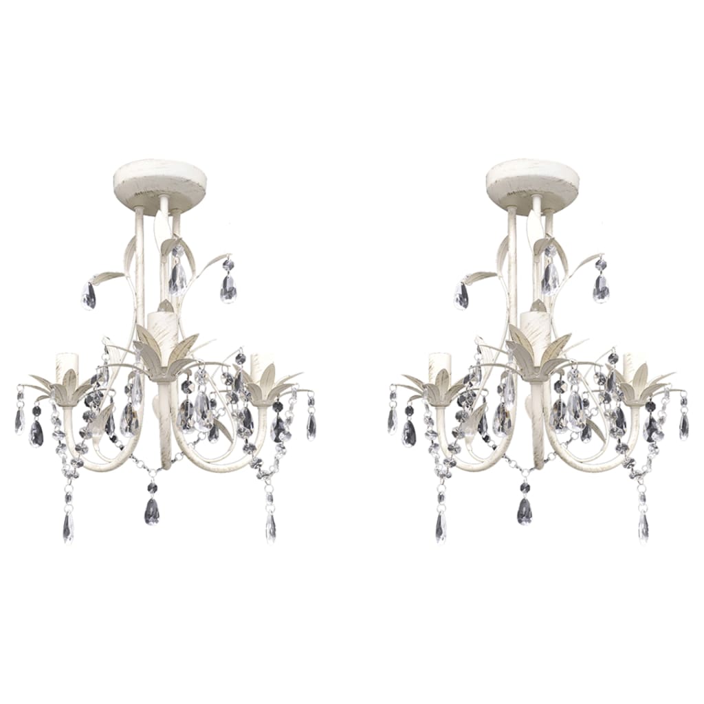 8719883759630_a_en_hd_1 vidaXL Crystal Pendant Ceiling Lamp Chandeliers 2 pcs Elegant White - Image 1