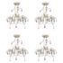 vidaXL Crystal Pendant Ceiling Lamp Chandeliers 4 pcs Elegant White