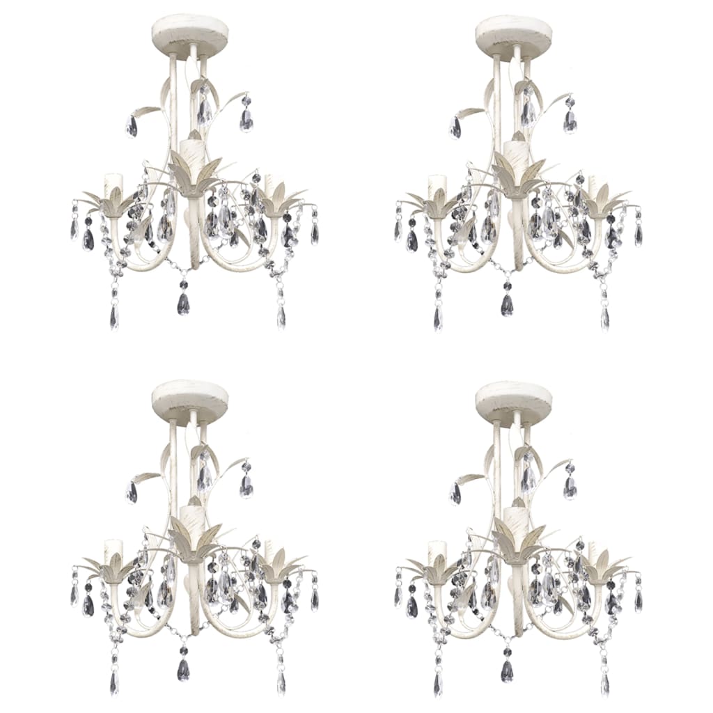8719883759647_a_en_hd_1 vidaXL Crystal Pendant Ceiling Lamp Chandeliers 4 pcs Elegant White - Image 1