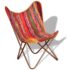 vidaXL Butterfly Chairs 2 pcs Multicolour Chindi Fabric - Image 8