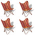 vidaXL Butterfly Chairs 4 pcs Multicolour Chindi Fabric