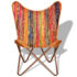 vidaXL Butterfly Chairs 4 pcs Multicolour Chindi Fabric - Image 3