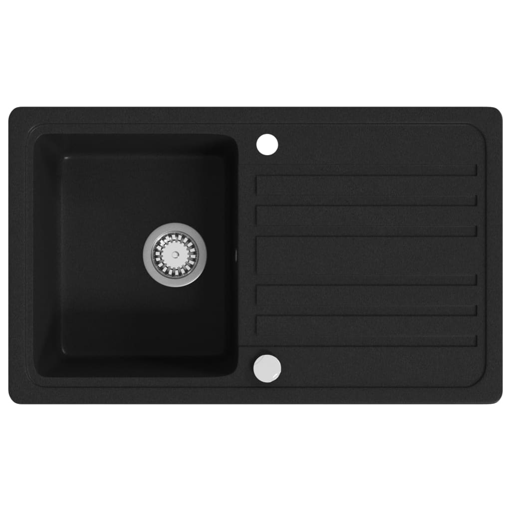 8719883760254_a_en_hd_1 vidaXL Granite Kitchen Sink Single Basin with Drainer Reversible Black - Image 2