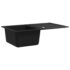 vidaXL Granite Kitchen Sink Single Basin with Drainer Reversible Black - Image 3