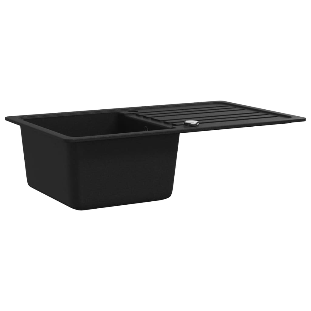 8719883760254_g_en_hd_1 vidaXL Granite Kitchen Sink Single Basin with Drainer Reversible Black - Image 3