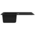 vidaXL Granite Kitchen Sink Single Basin with Drainer Reversible Black - Image 4