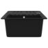 vidaXL Granite Kitchen Sink Single Basin with Drainer Reversible Black - Image 5