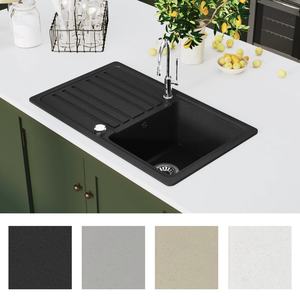 8719883760254_g_en_hd_4 vidaXL Granite Kitchen Sink Single Basin with Drainer Reversible Black - Image 6