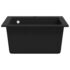 vidaXL Overmount Kitchen Sink Single Basin Granite Black - Image 4