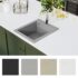 vidaXL Overmount Kitchen Sink Single Basin Granite Grey - Image 6