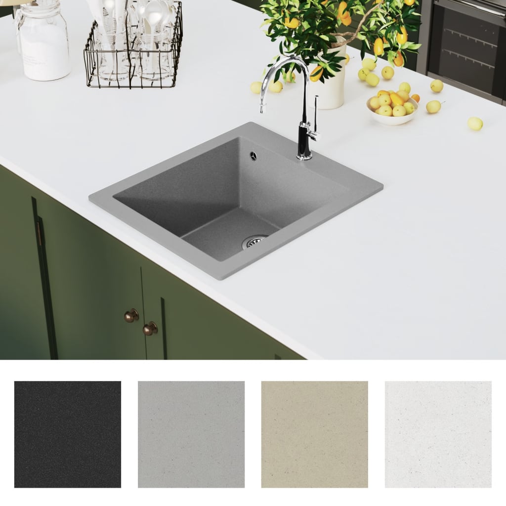 8719883760285_g_en_hd_4 vidaXL Overmount Kitchen Sink Single Basin Granite Grey - Image 6