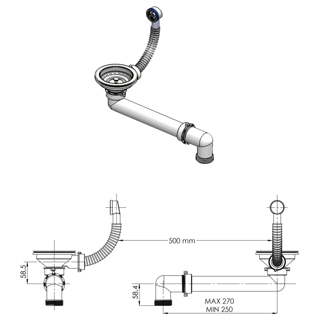 8719883760285_g_en_hd_5 vidaXL Overmount Kitchen Sink Single Basin Granite Grey - Image 7