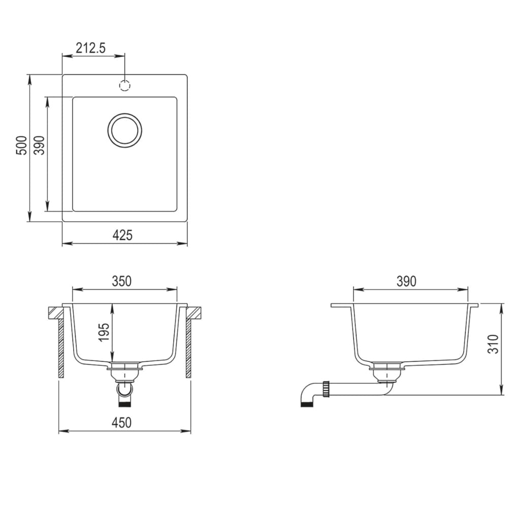 8719883760285_g_en_hd_6 vidaXL Overmount Kitchen Sink Single Basin Granite Grey - Image 8