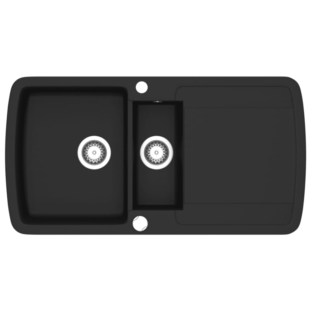 8719883760315_a_en_hd_1 vidaXL Granite Kitchen Sink Double Basin Black - Image 2