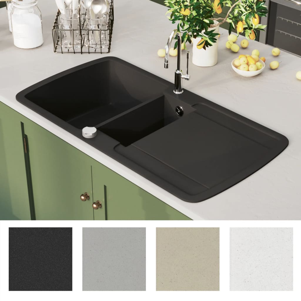 8719883760315_g_en_hd_5 vidaXL Granite Kitchen Sink Double Basin Black - Image 7