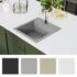 vidaXL Granite Kitchen Sink Single Basin Grey - Image 6