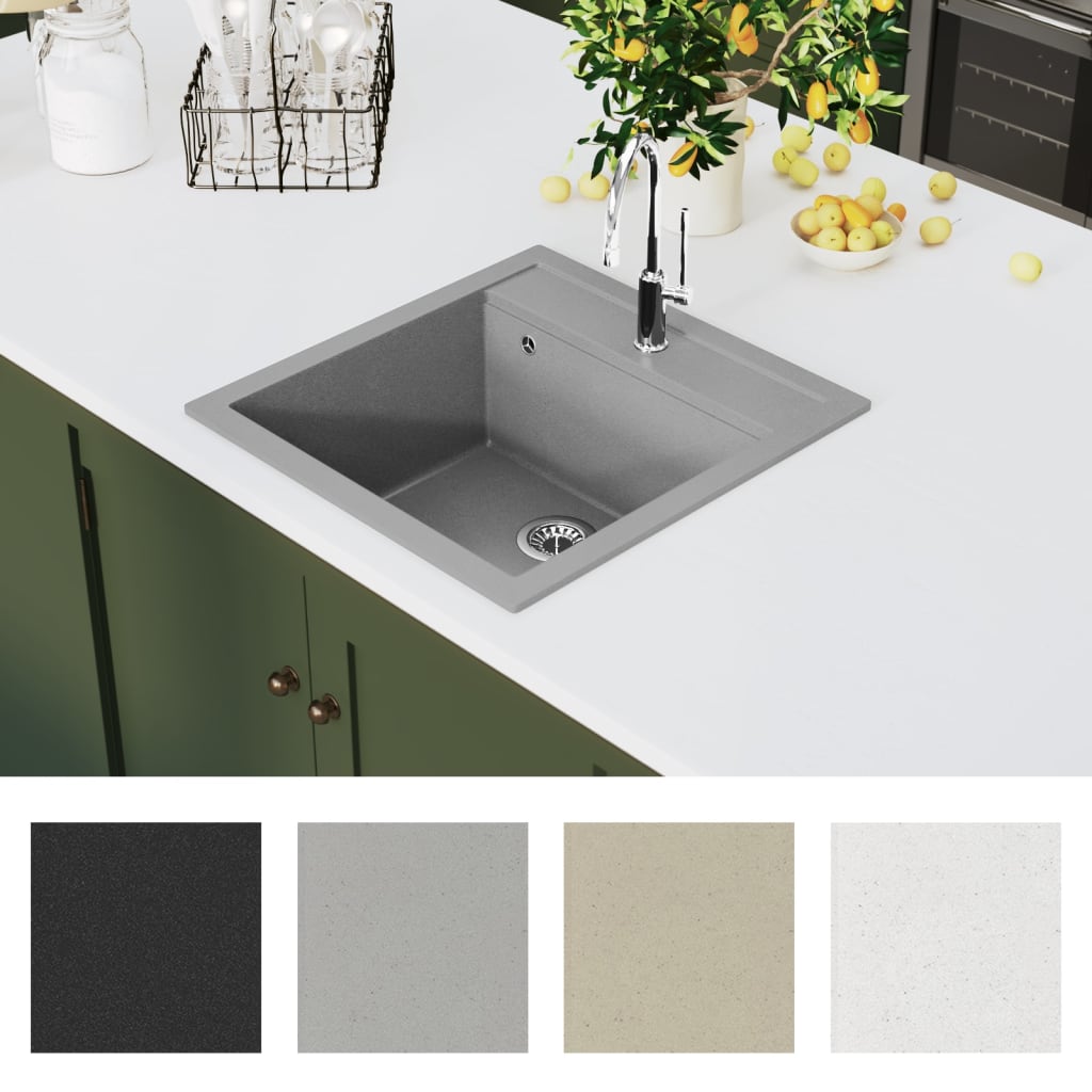 8719883760339_g_en_hd_4 vidaXL Granite Kitchen Sink Single Basin Grey - Image 6