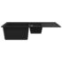 vidaXL Granite Kitchen Sink Double Basin Black - Image 4