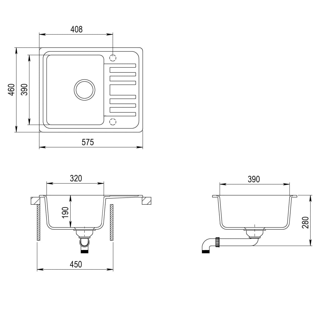 8719883760360_g_en_hd_6 vidaXL Granite Kitchen Sink Single Basin Black - Image 8