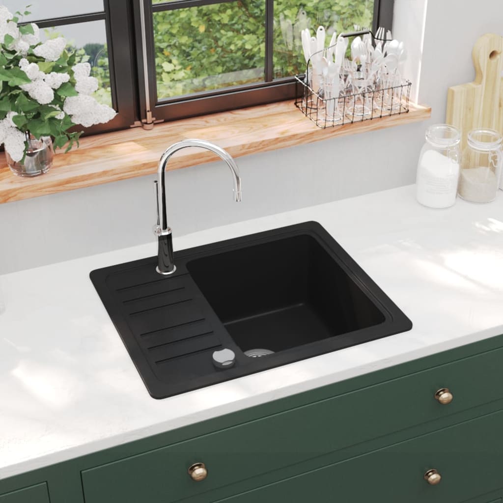 8719883760360_m_en_hd_1 vidaXL Granite Kitchen Sink Single Basin Black - Image 1