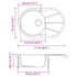 vidaXL Granite Kitchen Sink Single Basin Oval Black - Image 8