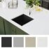 vidaXL Granite Kitchen Sink Single Basin Black - Image 6