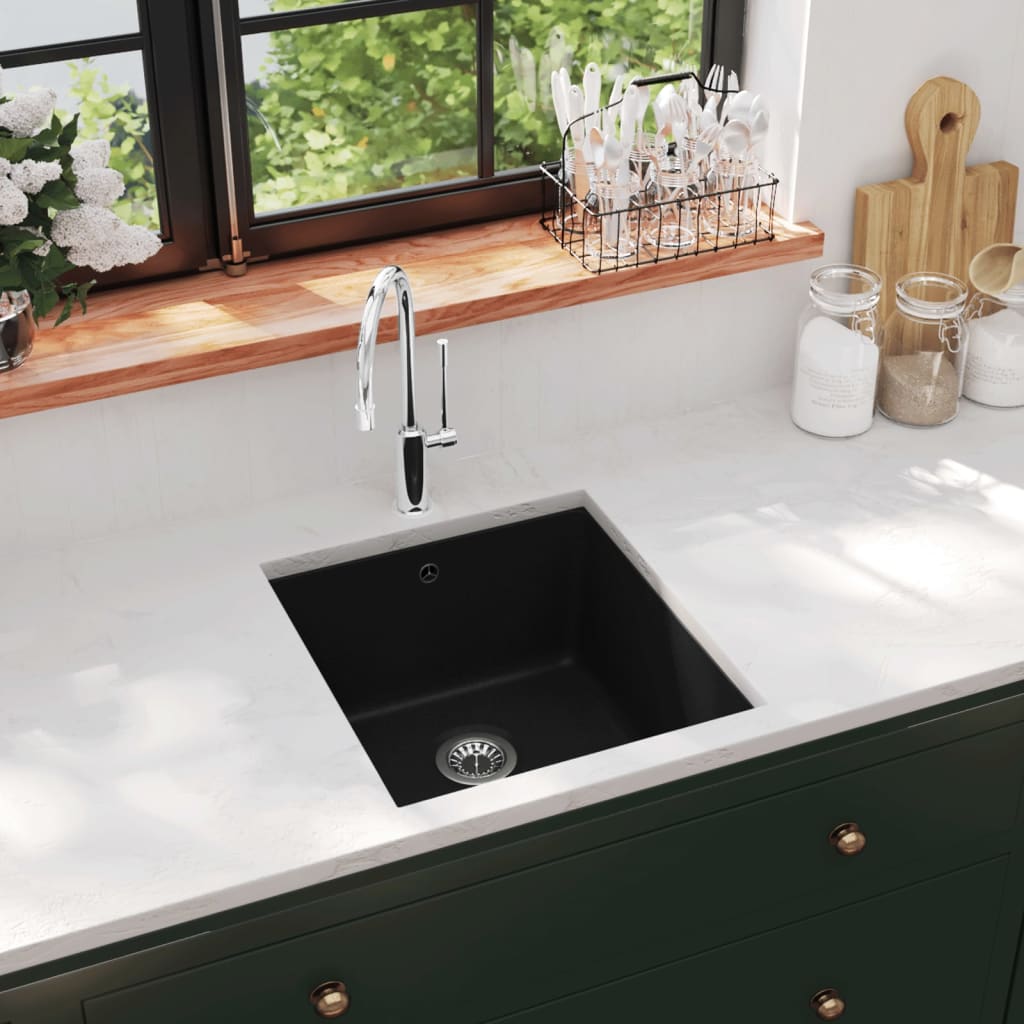 8719883760414_m_en_hd_1 vidaXL Granite Kitchen Sink Single Basin Black - Image 1
