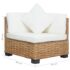 vidaXL Corner Sofa with Cushions Natural Rattan - Image 3