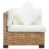 vidaXL Corner Sofa with Cushions Natural Rattan - Image 4