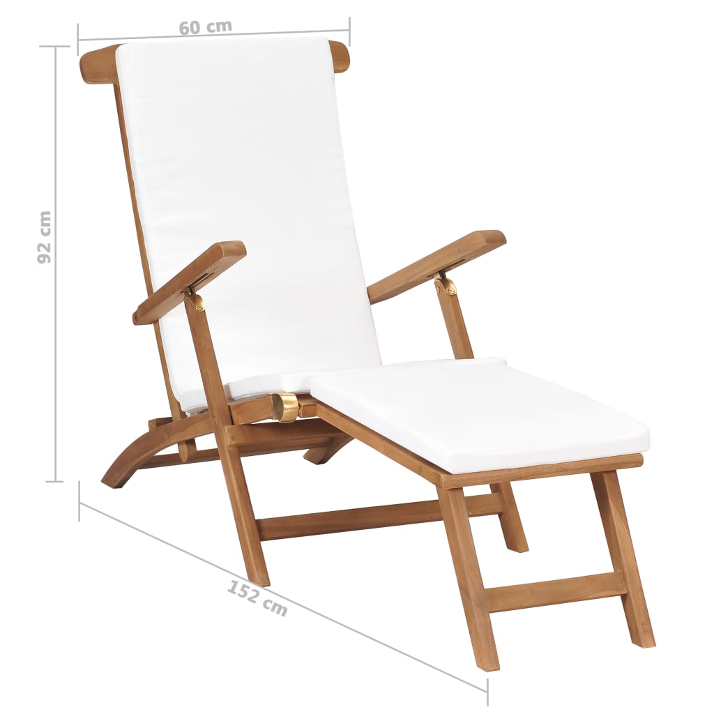 8719883760551_g_en_hd_7 vidaXL Deck Chair with Cushion Cream White Solid Teak Wood - Image 8
