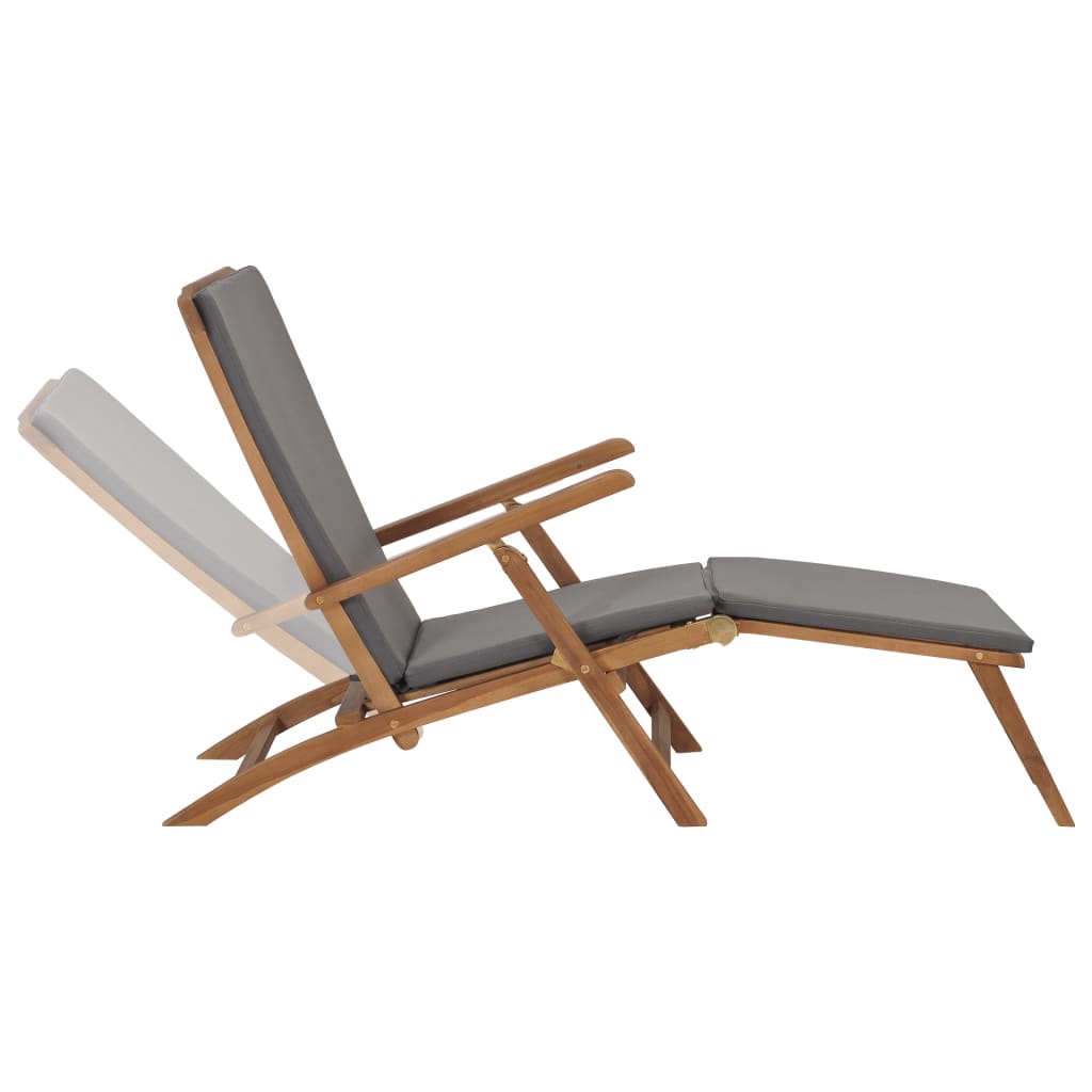8719883760568_g_en_hd_1 vidaXL Deck Chair with Cushion Dark Grey Solid Teak Wood - Image 2