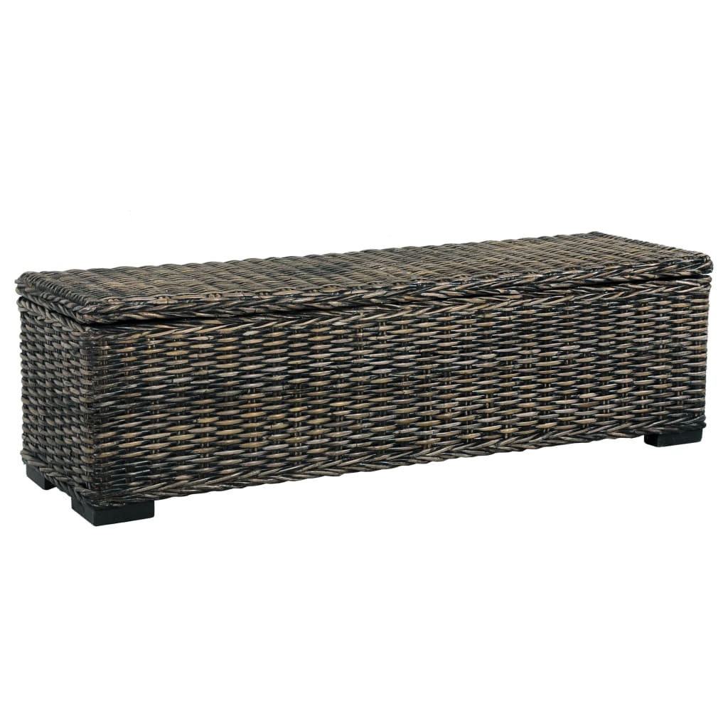 8719883760872_a_en_hd_1 vidaXL Storage Box 120 cm Black Kubu Rattan and Solid Mango Wood - Image 1