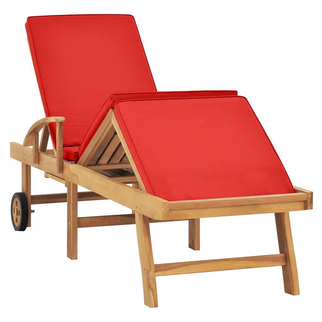 8719883760995_g_en_hd_1 vidaXL Sun Lounger with Cushion Solid Teak Wood Red - Image 2